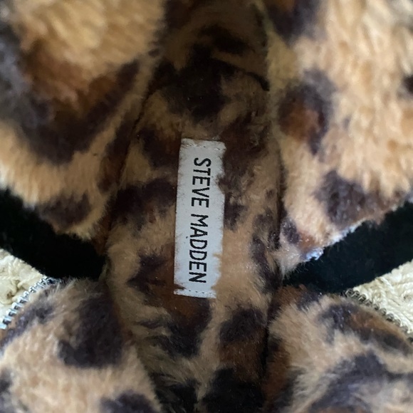 STEVE MADDEN WANDA - BLACK SUEDE FUR-LINED PLATFORM/HIDDEN WEDGE SNEAKER BOOTIE - Picture 7 of 10